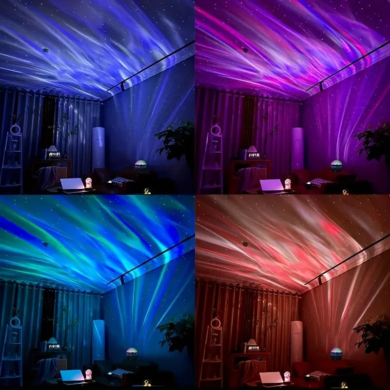 Projecteur galaxie diffusant des motifs galactiques sur un mur