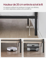Hauteur sous lit de 26,5 cm permettant un rangement pratique