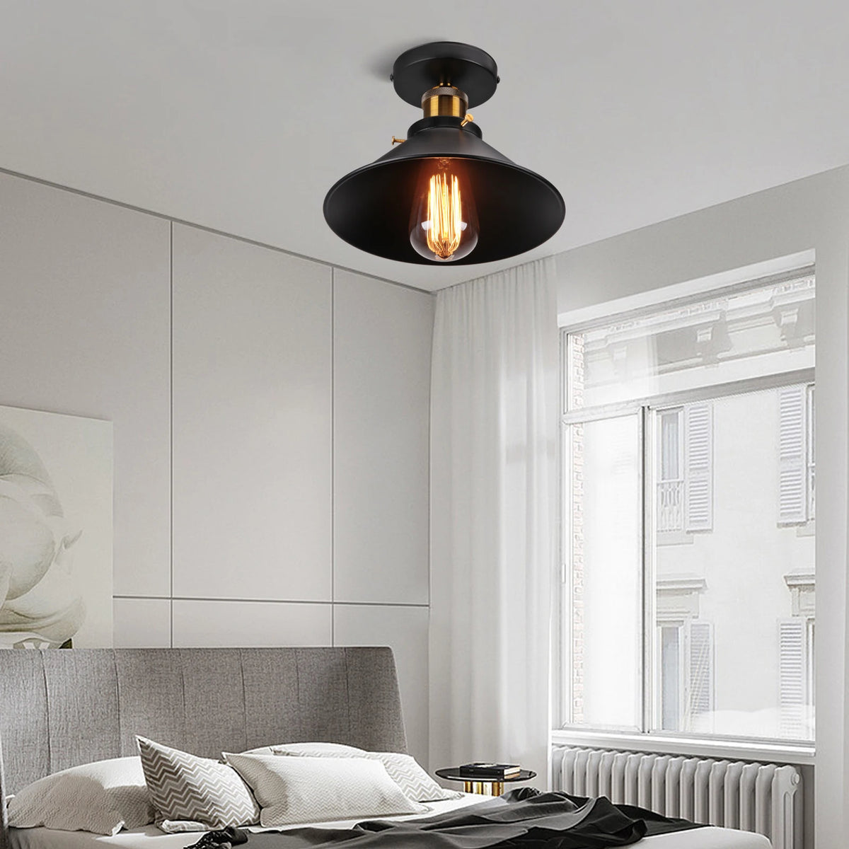 Applique murale moderne fixée au mur dans un intérieur nordique