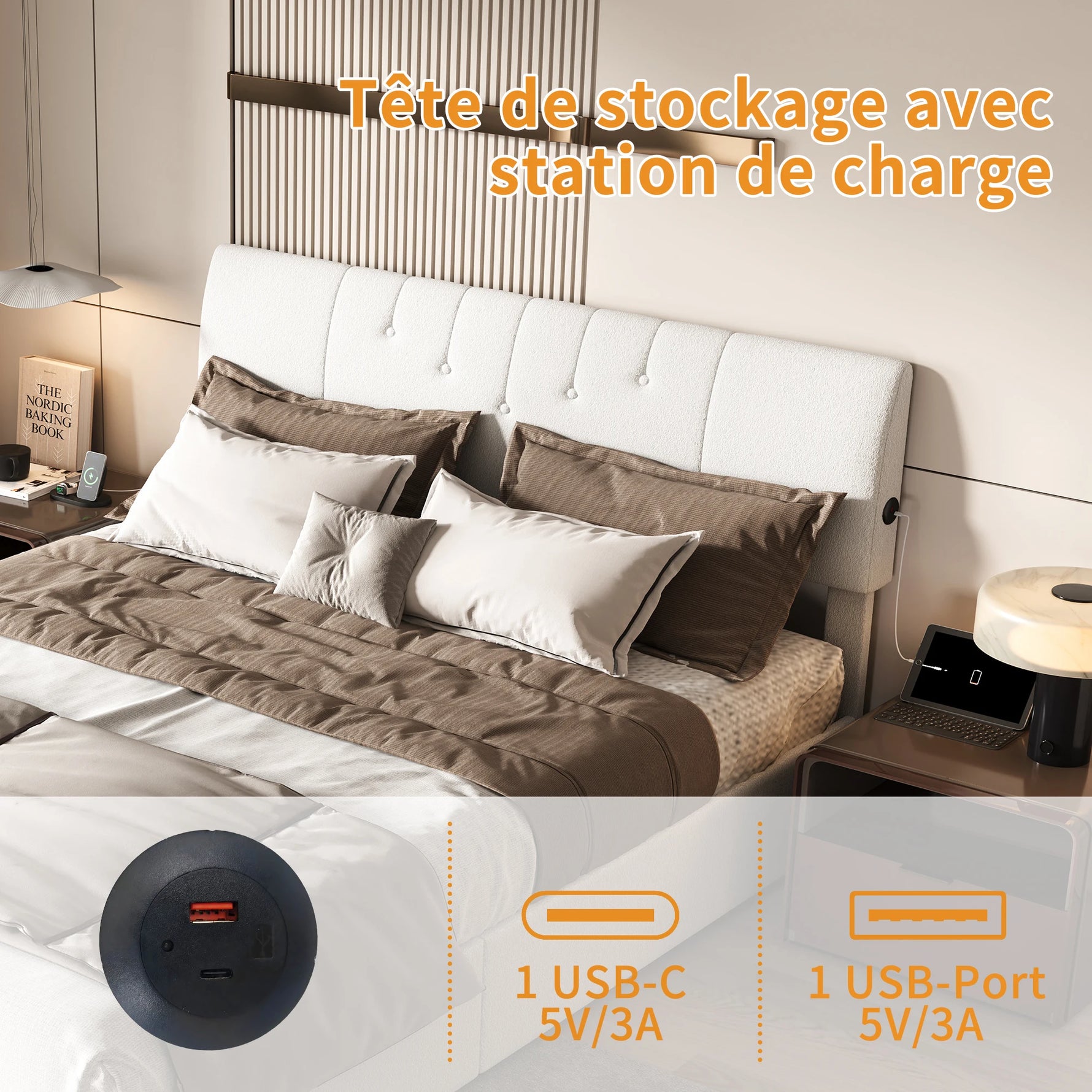 Ports USB-A et USB-C latéraux pour charger vos appareils
