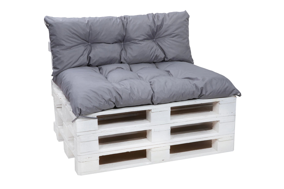 Coussin de jardin pour palette gris foncé sur terrasse