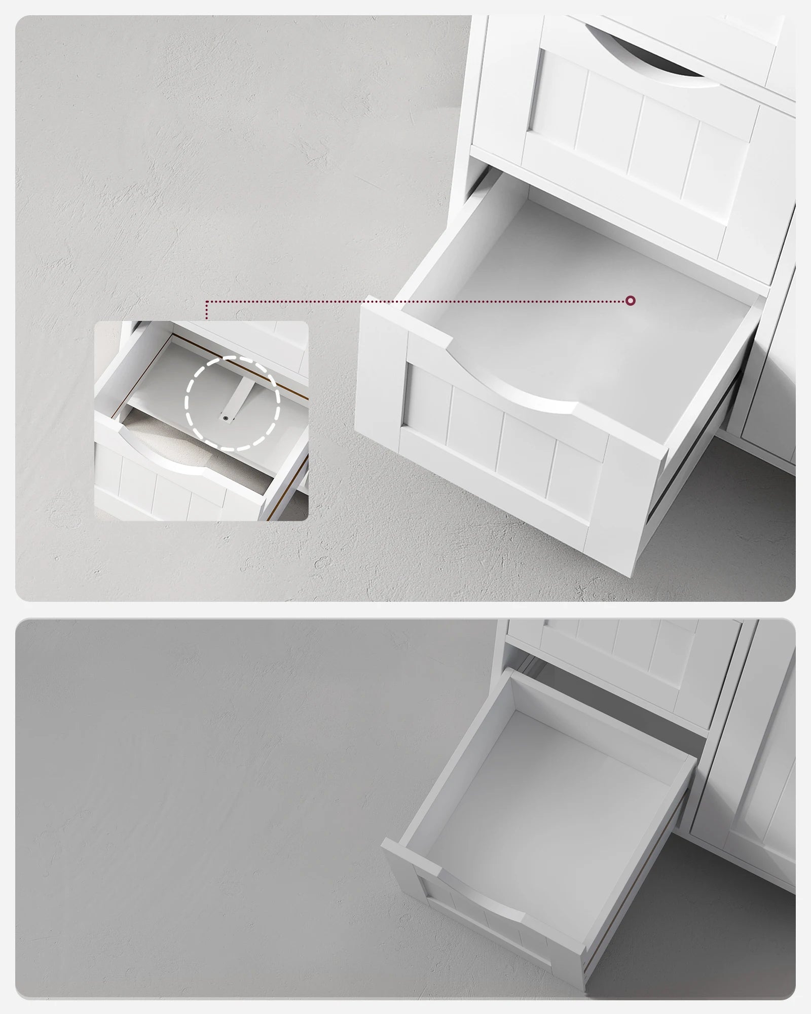 Vue de côté du meuble montrant son design épuré