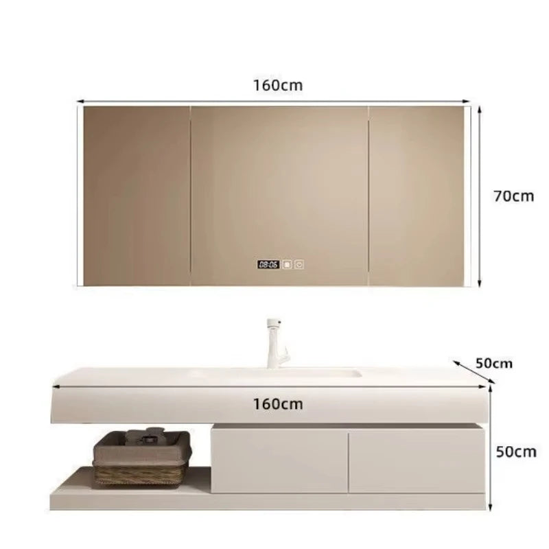 Meuble vasque suspendu en couleur bleu marine