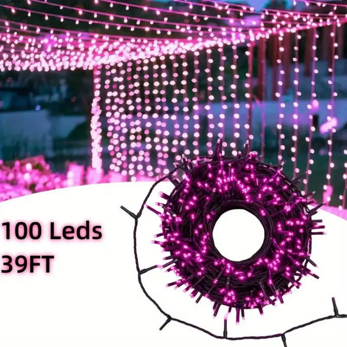 Guirlande lumineuse rose LED 10m 100 ampoules scintillantes