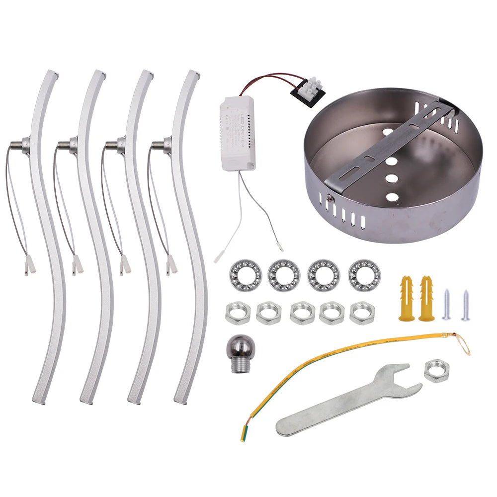 Vue de dessous du plafonnier montrant sa forme trifurquée