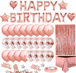 Ensemble décoration anniversaire or rose 46 pièces