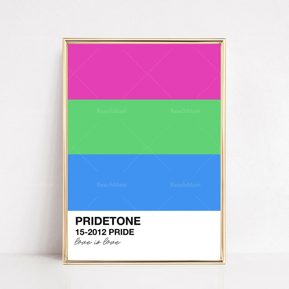 Affiche artistique aux couleurs vives représentant le thème de la fierté LGBT.