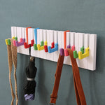 Porte-manteau mural en bois forme piano avec crochets magnétiques