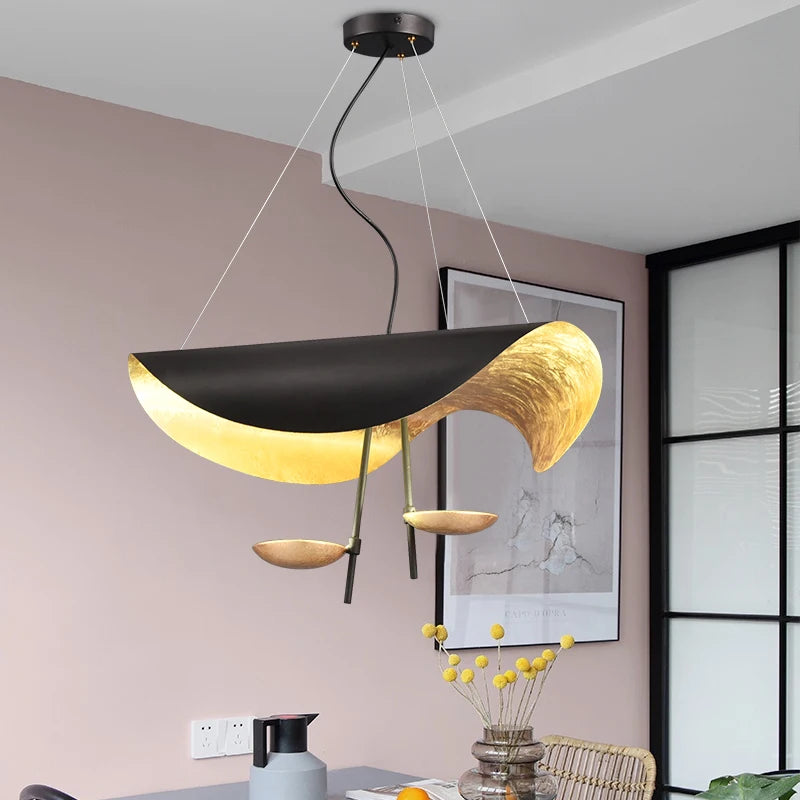 Lampe suspendue Manta design rétro blanc