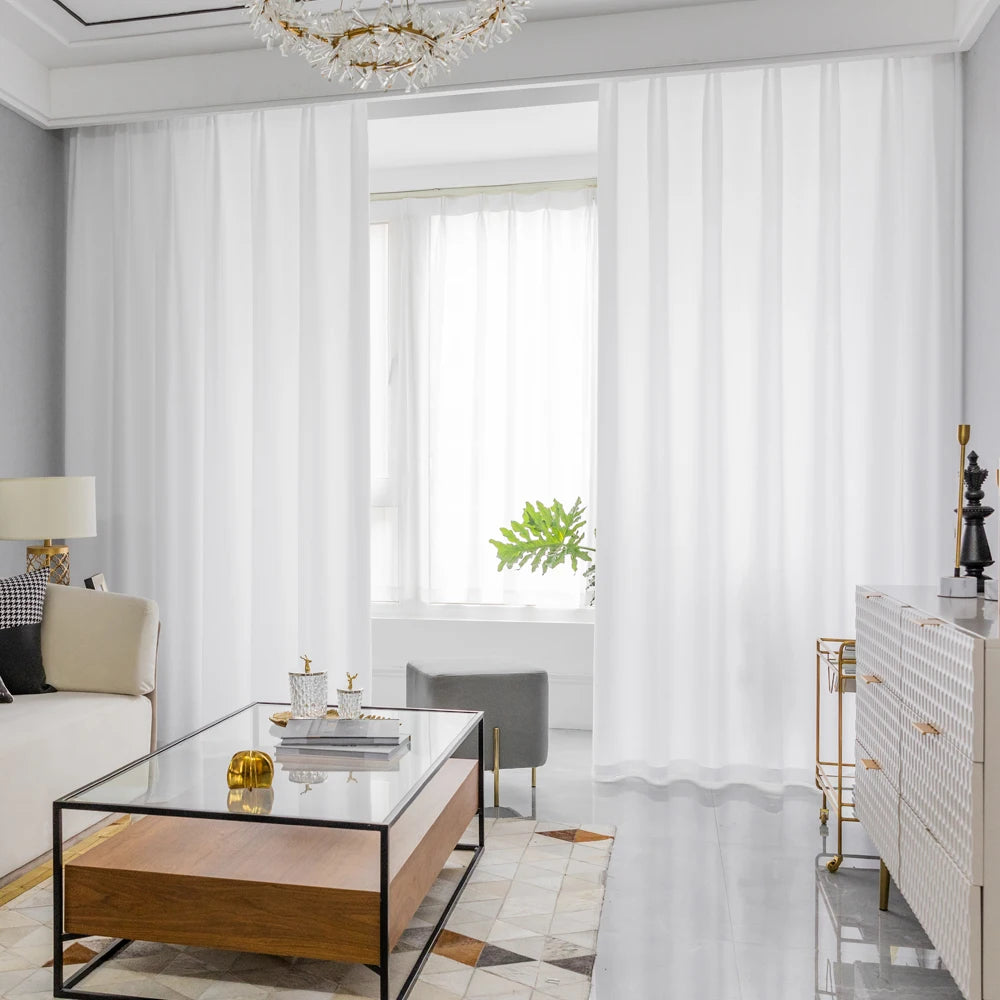 Luxury White Sheer Curtains for Interior Decoration - Indoor Shade