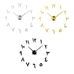 Horloge murale 3D DIY autocollante en acrylique miroir design moderne