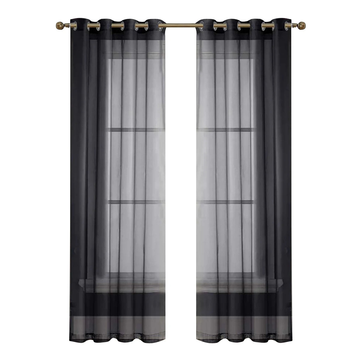 Paire de rideaux noirs élégants pour salon, offrant une ambiance moderne et sophistiquée. Ces rideaux longs ajoutent une touche de style à votre intérieur tout en filtrant la lumière de manière subtile et raffinée. Parfaits pour une décoration contemporaine, ils s'adaptent à toutes les pièces de la maison.