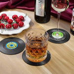 Détail du motif vinyle sur un sous-verre