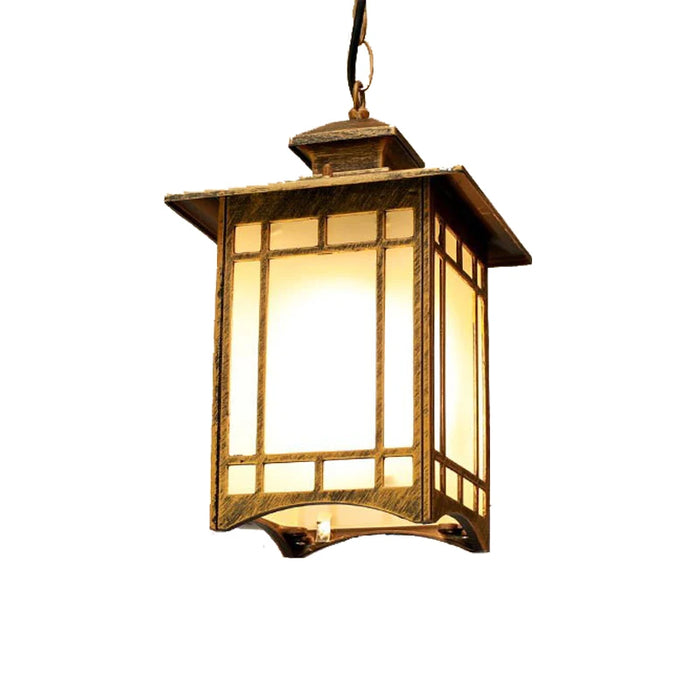 Lustre extérieur étanche suspension chaîne industriel bleu