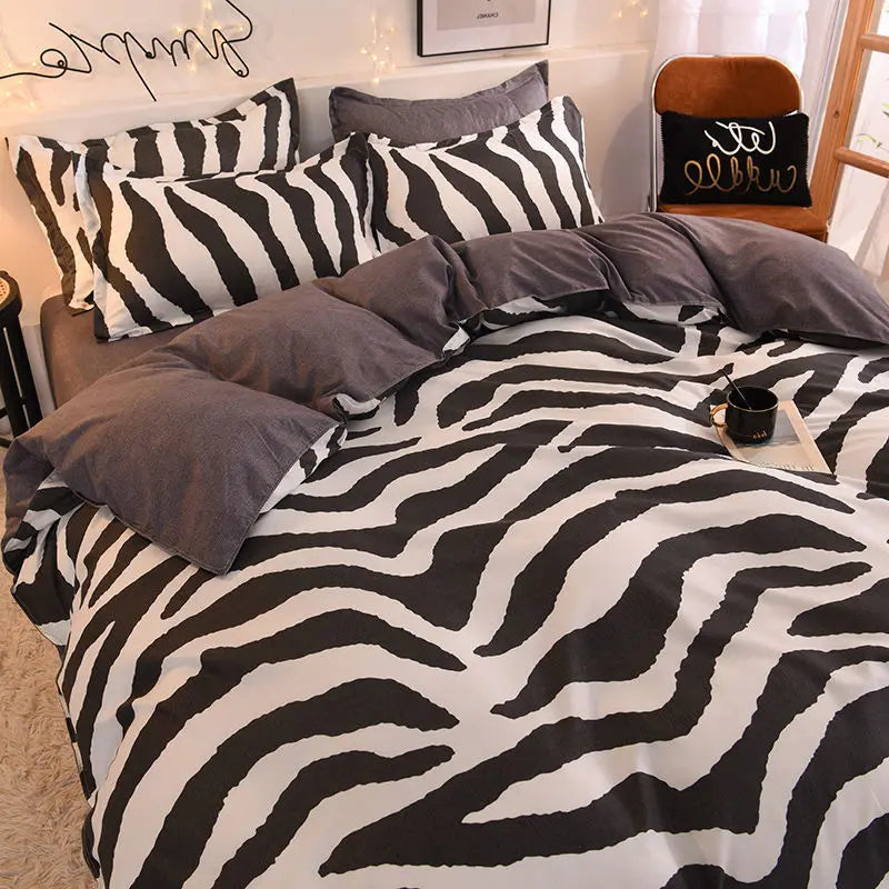 Housse de couette orange avec taies d'oreiller assorties