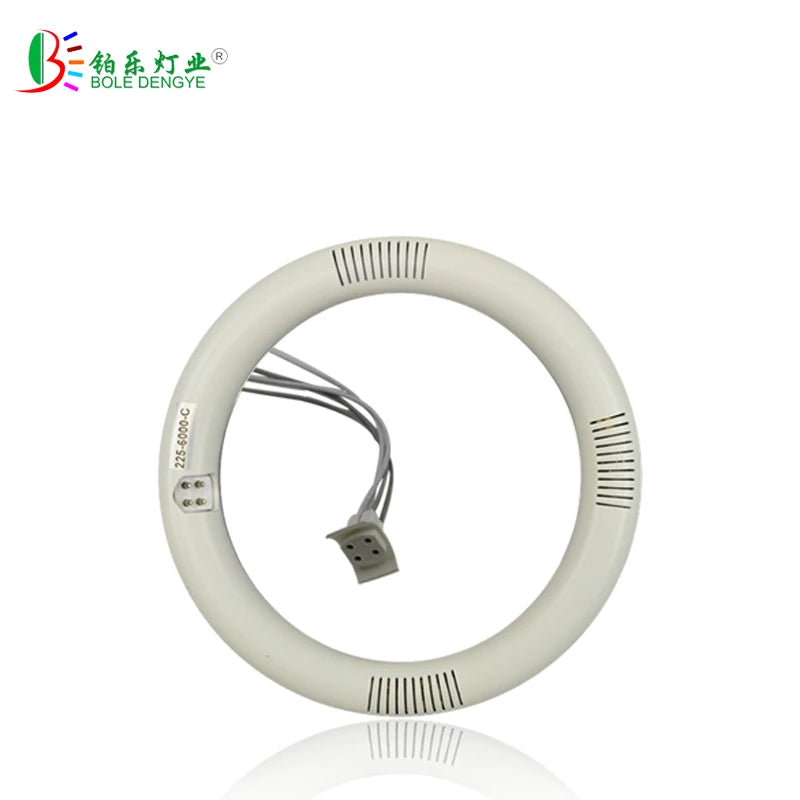 Lampe LED circulaire T9 en fonctionnement éclairage blanc