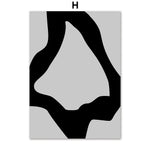 Forme géométrique noire et grise abstraite sur fond blanc.