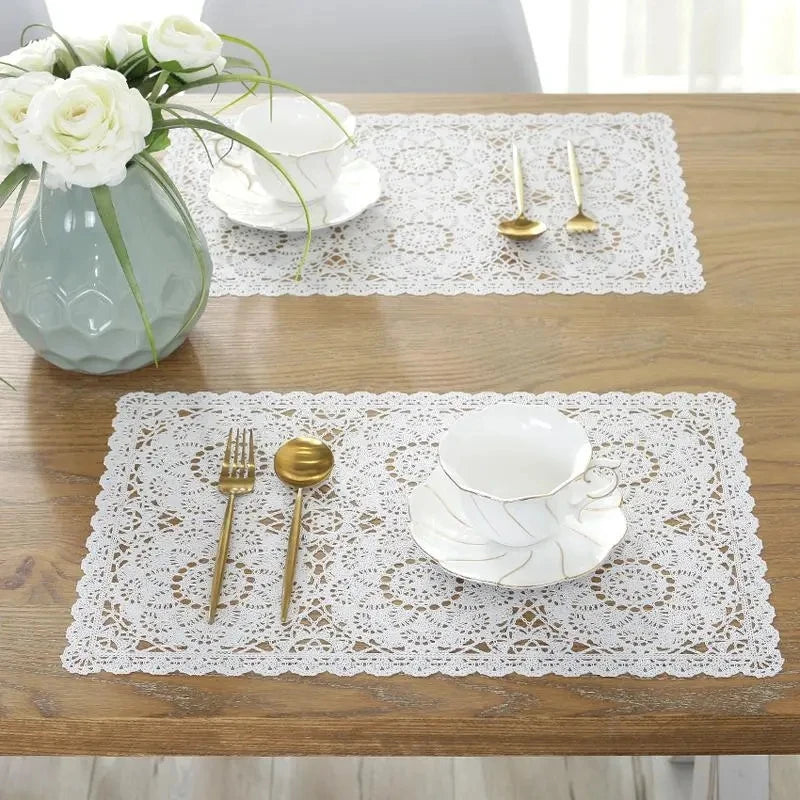 Set de 4 napperons dentelle européenne décoration salle à manger