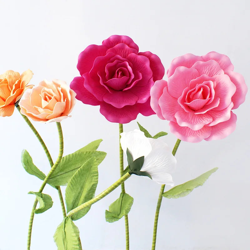 Fleur artificielle géante en mousse rose pour décoration de mariage