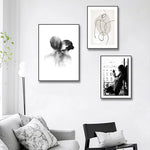 Tableau déco dans un salon avec décoration nordique