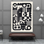Affiche art déco monochrome moderne sur toile