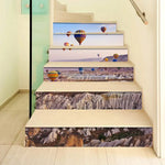 Sticker marche escalier PVC motif montagne
