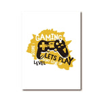 L'image présente un design de jeu vidéo avec un logo et un message encourageant le jeu.