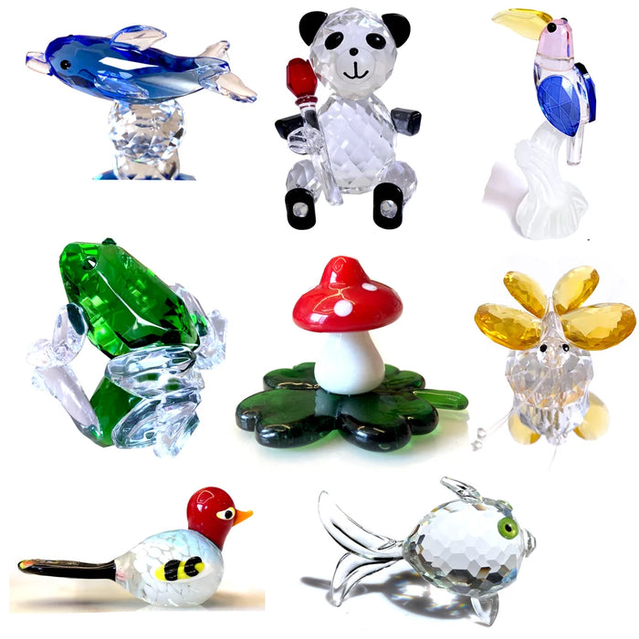 Presse-papier en verre cristal animal couleur or