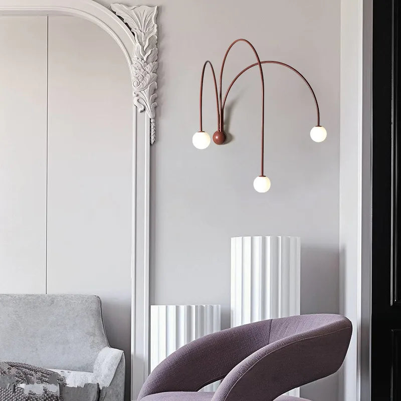 Détail de l'applique murale LED avec finition en fer