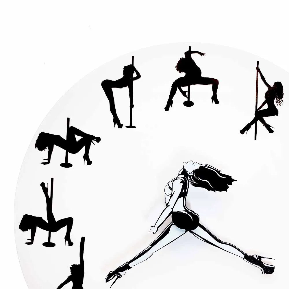 Horloge murale Pole Dancer vue de face