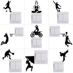 Autocollant mural sportif pour chambre de garçon avec motifs de football et basket