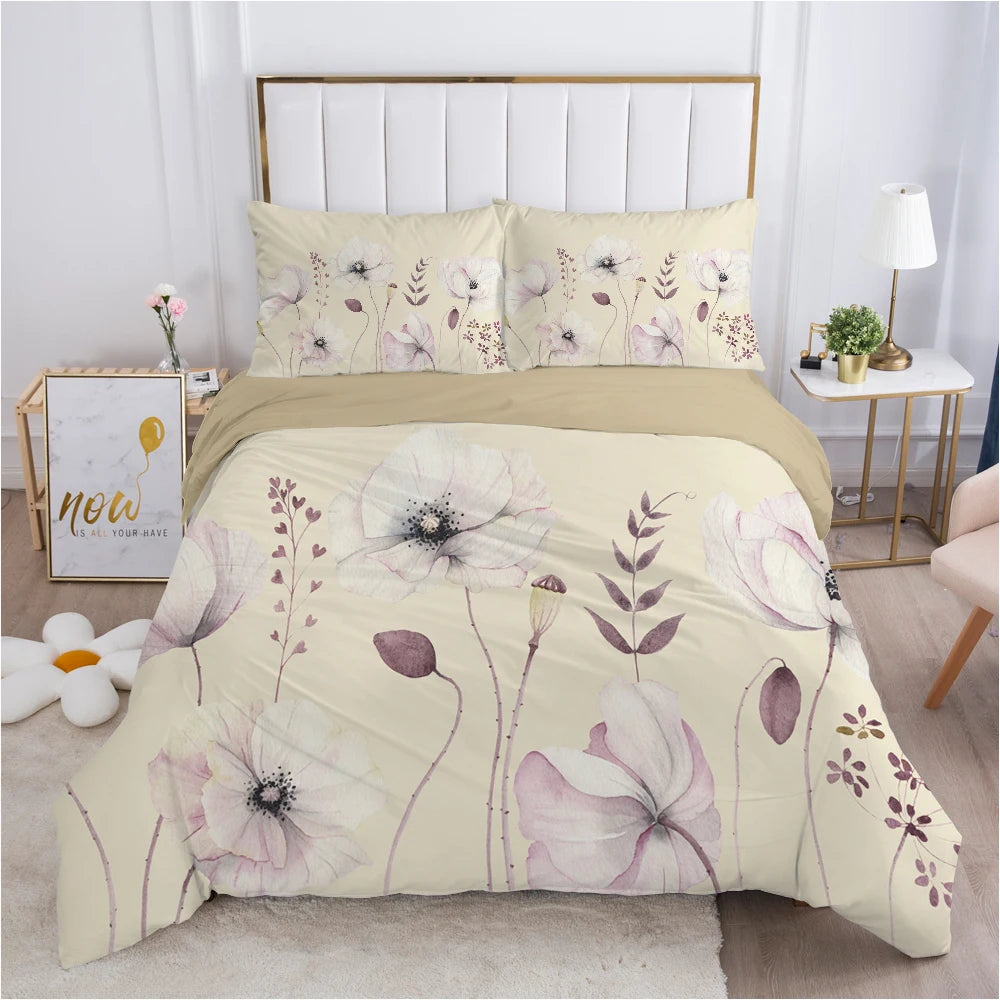 Chambre romantique avec housse de couette rose