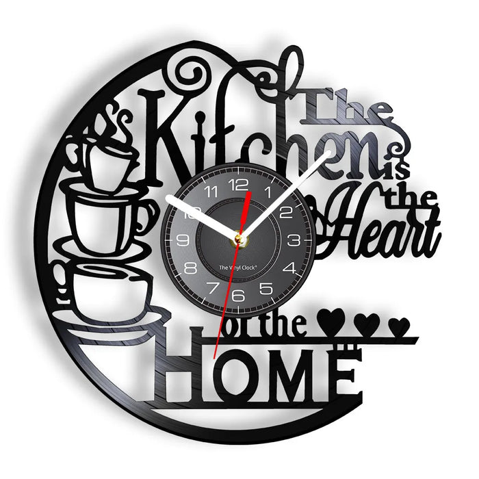 Horloge murale cuisine design abstrait en blanc sur mur moderne