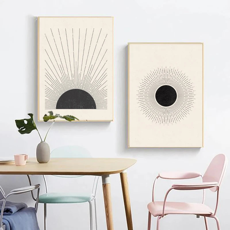 Affiche en toile illustration solaire design scandinave vue de face