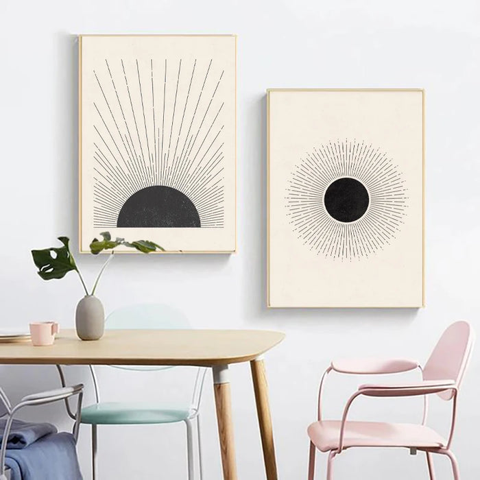 Affiche en toile illustration solaire design scandinave vue de face