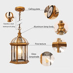 Installation en pendentif chaîne de la lampe extérieure