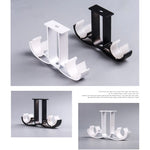 Support double tringle à rideau en alliage aluminium noir