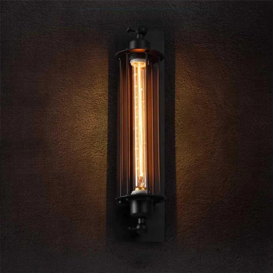 Luminaire mural noir style loft pour salon