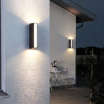 Applique murale LED aluminium noir jardin terrasse