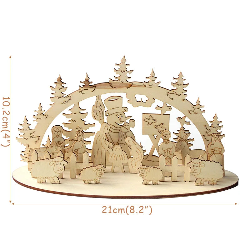 Décoration de table avec ornements de Noël en bois