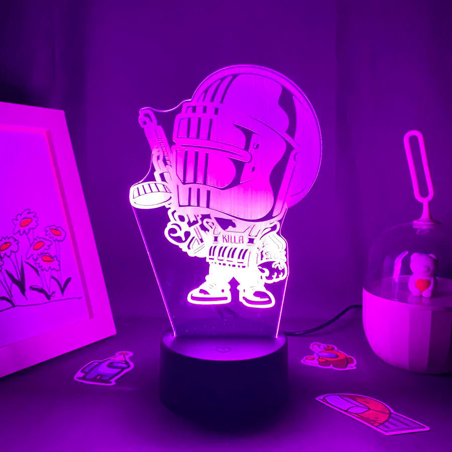 Lampe à lave 3D LED Killa jaune avec effet lave rouge