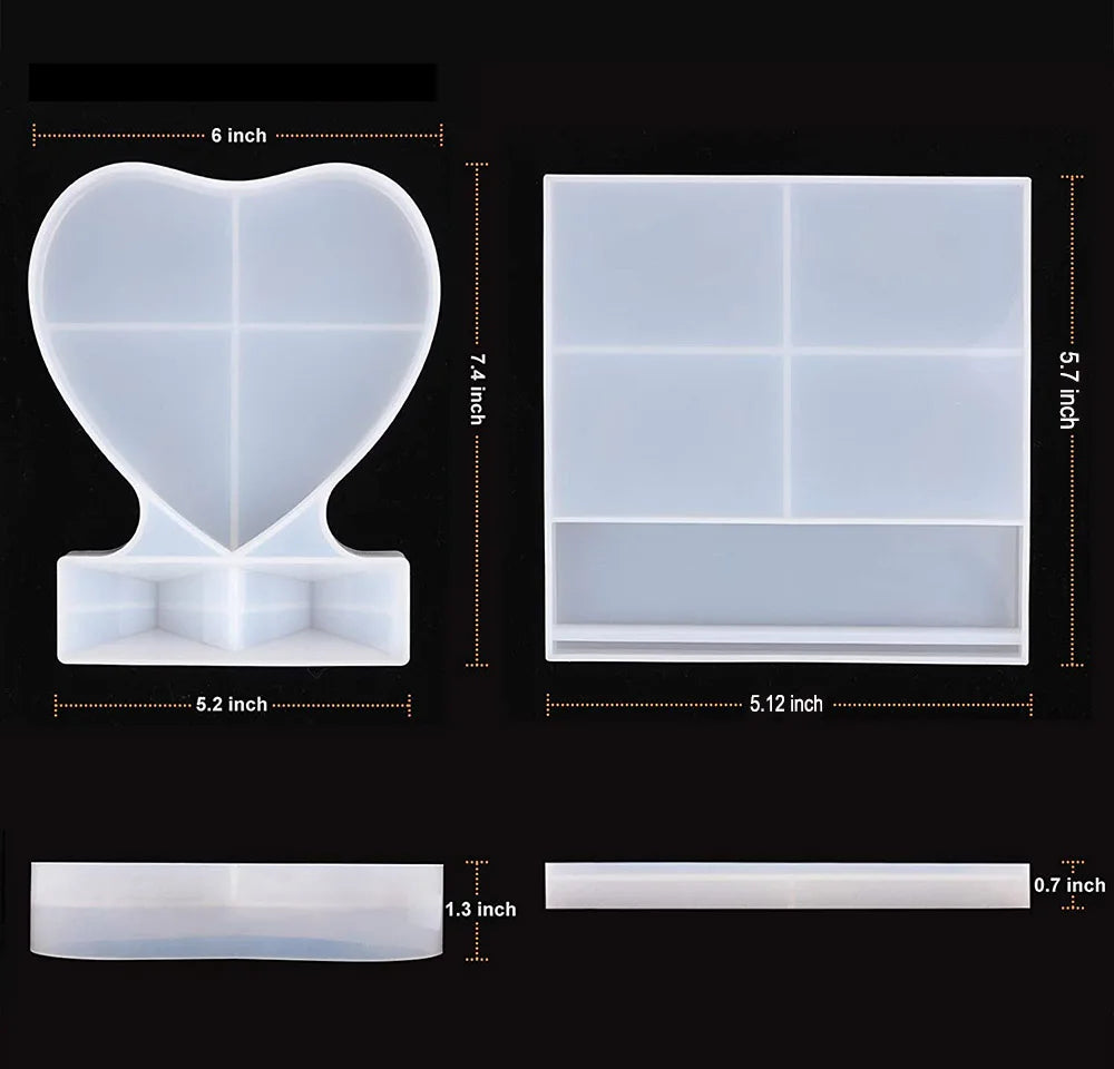 Moule silicone résine forme coeur pour photo