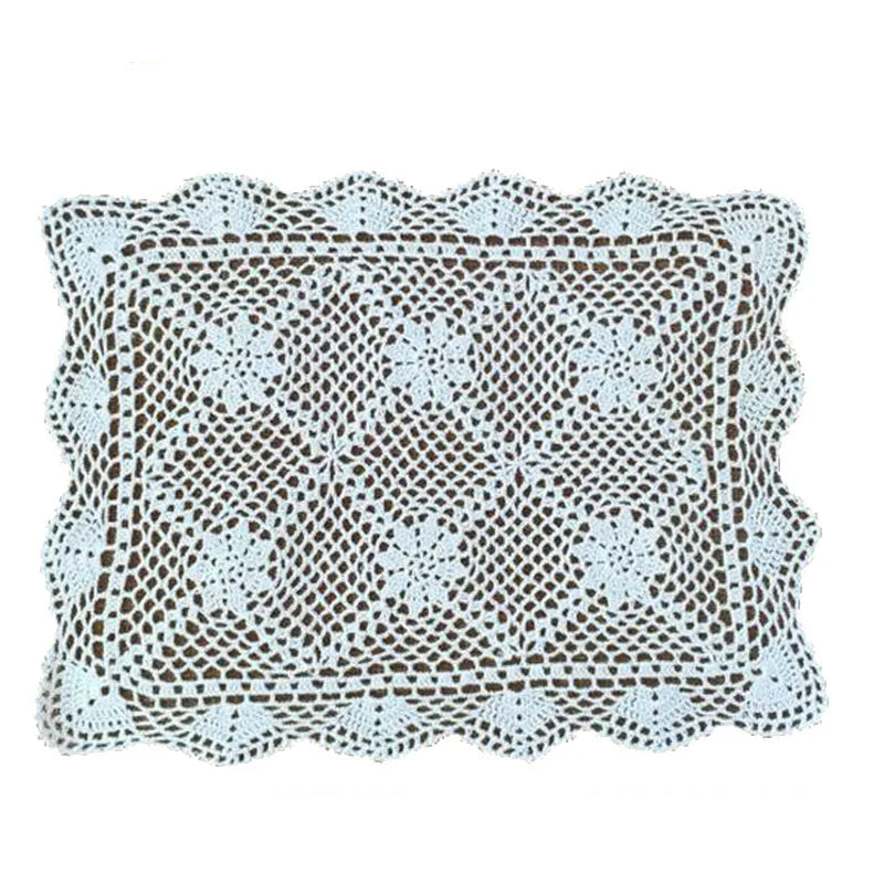 Détail dentelle napperon crochet blanc