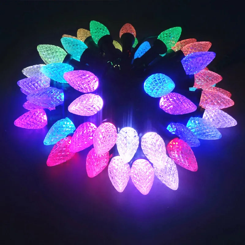 Guirlande LED IP68 utilisée en décoration extérieure sur une terrasse