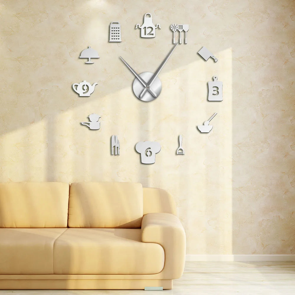 Horloge murale géante 100 cm vue de face