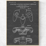 Cette image montre un brevet de contrôleur de jeu vidéo, comprenant différentes vues techniques du design du périphérique de jeu.