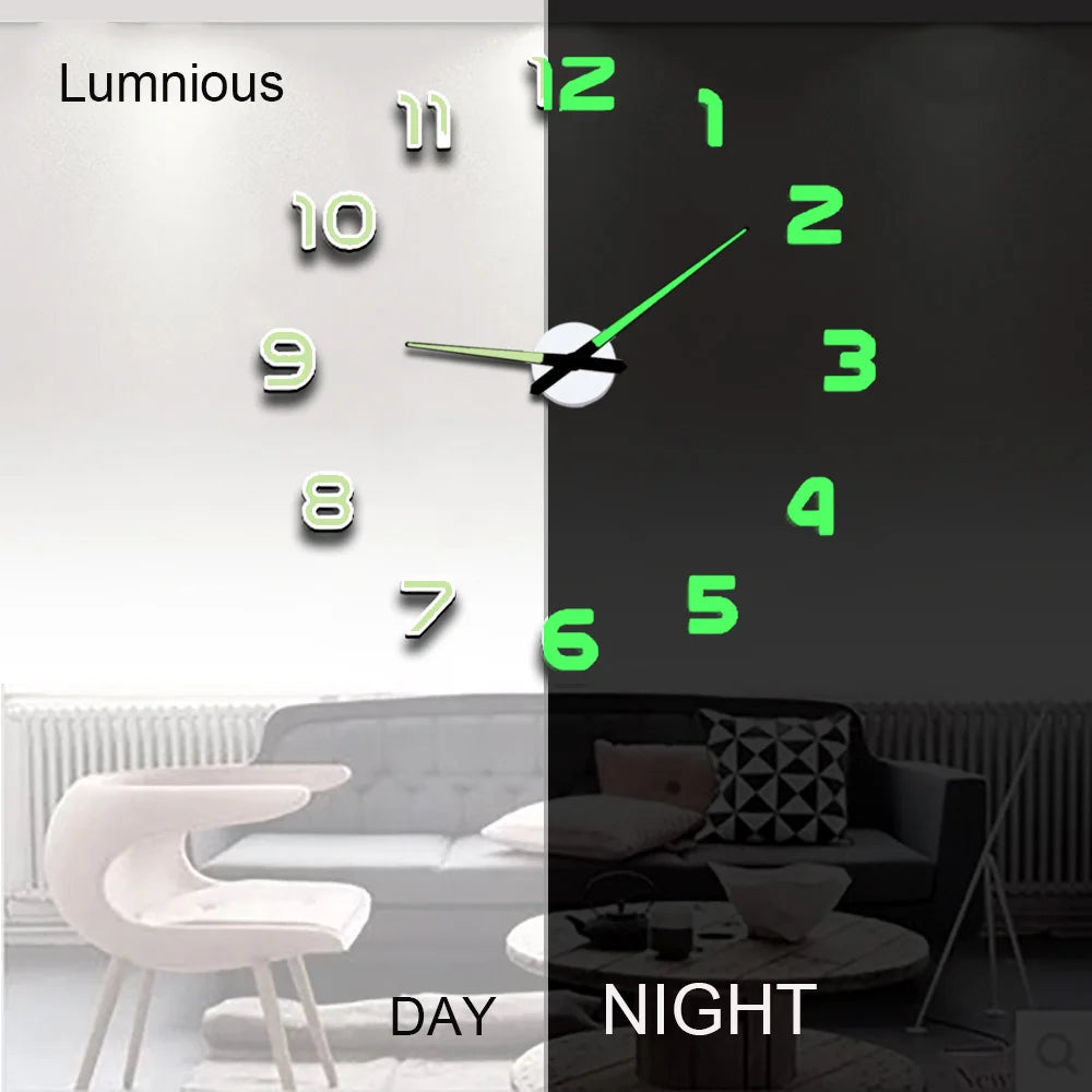 Effet lumineux Luminova de l'horloge murale dans l'obscurité
