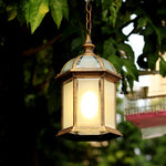 Lampe suspension extérieure bleue pour allée
