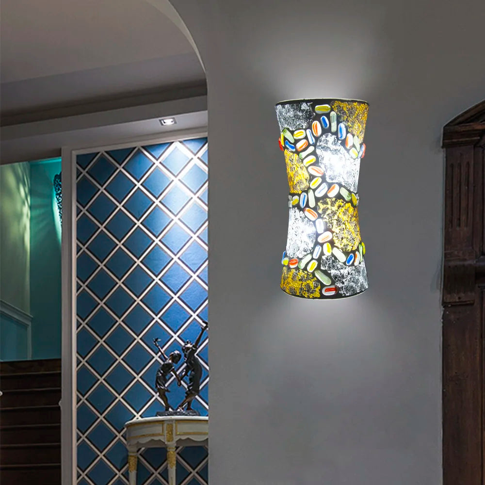 Applique murale LED bohème en verre blanc décoration chambre