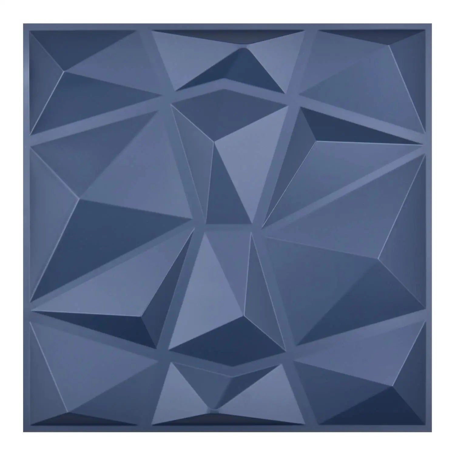 Lot de 12 carreaux muraux 3D bleu mat